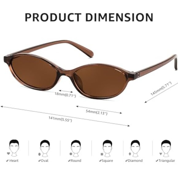 Retro Oval Cat Eye Sunglasses Women Lightweight UV400 Protection Sunnies main image 7
